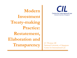 Modern Investment Treaty-making Practice