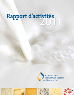 Rapport d`activitÃ©s - Conseil des industriels laitiers du QuÃ©bec