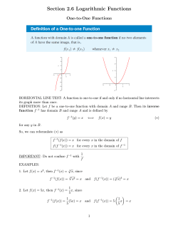 Section 2.6 Logarithmic Functions