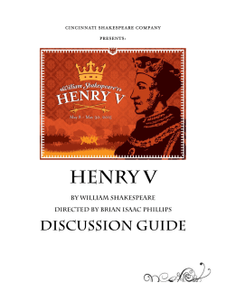 HENRY V Study Guide - Cincinnati Shakespeare Company