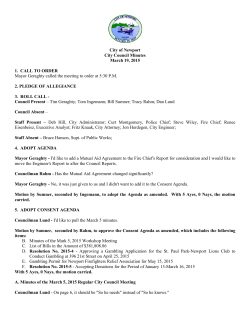 City of Newport City Council Minutes March 19, 2015 1. CALL TO