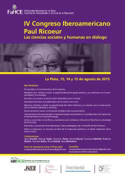 2da - IV Congreso Iberoamericano Paul Ricoeur