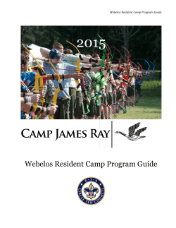 2015 Webelos Resident Camp Program Guide