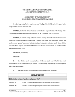 9.01 Assignment of Alachua County Circuit and County Cases to
