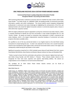 ERIC FRIEDLAND RECEIVES 2014 COSTAR POWER BROKER