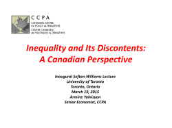 Inequality and its Discontents: a Canadian Perspective