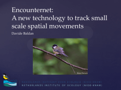 Encounternet: A new technology to track small scale - CISO-COI