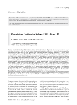Commissione Ornitologica Italiana (COI) - Report 25 - CISO-COI