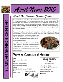 April News 2015 About the Sumner Senior Center