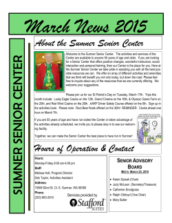 March News 2015 About the Sumner Senior Center