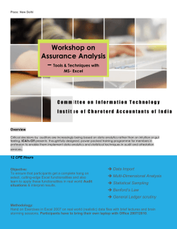 Workshop on Assurance Analysis â Tools