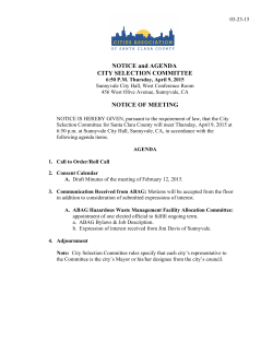 NOTICE and AGENDA CITY SELECTION COMMITTEE NOTICE OF