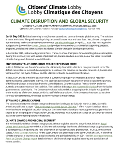CLIMATE DISRUPTION AND GLOBAL SECURITY