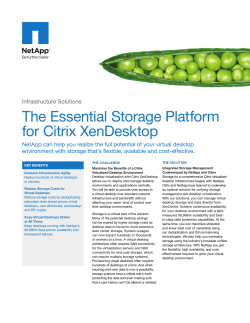 The Essential Storage Platform for Citrix XenDesktop