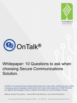 OnTalk Whitepaper - 10 Questions in Choosing Secure Messaging