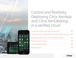 Deploying Citrix XenApp and Citrix XenDesktop in a verified cloud