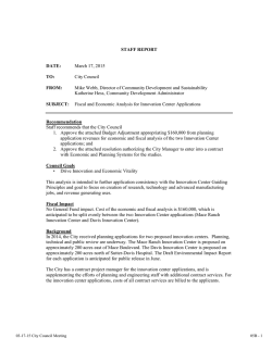 05B Innovation Center Economic Analysis - City Council