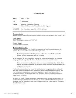 06 Tree Commission Decision Appeal - City Council