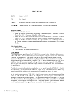 STAFF REPORT DATE: March 17, 2015 TO: City Council FROM