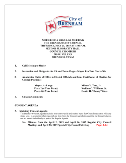 Agenda - City of Brenham