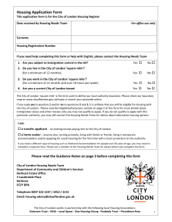 Housing application form - the City of London Corporation