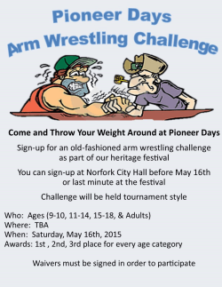 Arm Wrestling Challenge Flyer & Waiver 2015