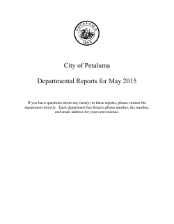 City of Petaluma Departmental Reports for April 2015