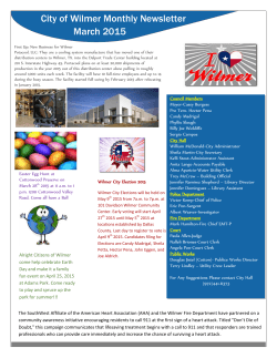 City of Wilmer Monthly Newsletter March 2015