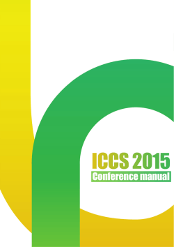 Conference Manual - International City Sciences Conference