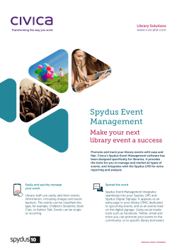 Spydus Event Management - Civica Library Solutions