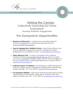 Raising the Canopy Pre-Symposium Opportunities