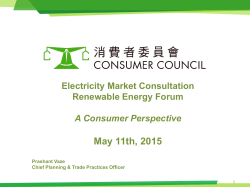 Electricity Market Consultation Renewable Energy Forum A Consumer