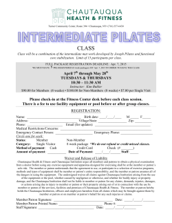 Intermediate Pilates Spring 2015