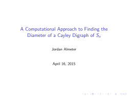 Cayley diagraphs - a compuational approach.