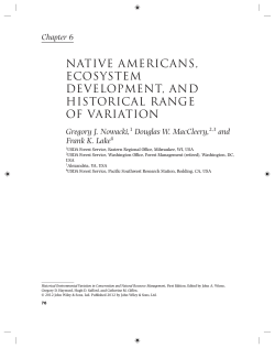 Native Americans, Ecosystem Development, and Historical Range of