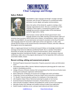 sally-mcbeth-bio-2015 - Clear Language and Design