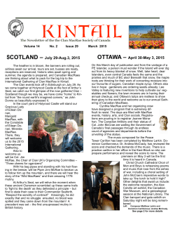 Kintail 29 Newsletter - Clan Macrae Society of Canada