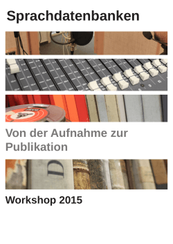 Teilnehmer-BroschÃ¼re - Bayerisches Archiv fÃ¼r Sprachsignale