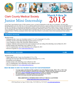 Junior Mini-Internship - the Clark County Medical Society