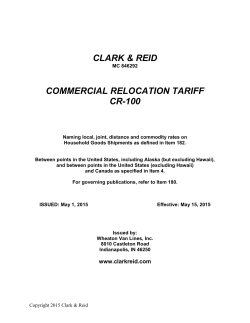 Relocation tariff - The Clark & Reid Companies