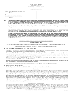View a copy of the Additional Notice of Class Action and Proposed