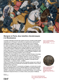 Marignan et Pavie, deux batailles chevaleresques Ã  la