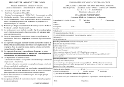 RÃ¨glement et bulletin d`inscription Brocante des vignes 2015