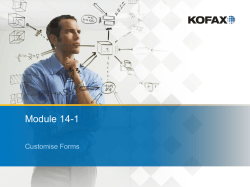 Module 14-1 - Kofax Training