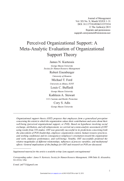 Perceived Organizational Support - class web