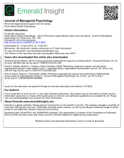 Perceived organizational support and risk taking