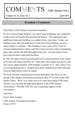 newsletter (PDF Format)... - Clayton High School Alumni Association