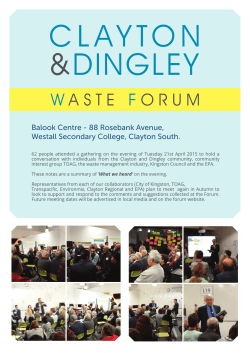 Here - Clayton and Dingley Waste Forum