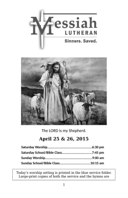 Worship Folder - Church of the Lutheran Confession