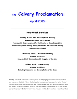 The Calvary Proclamation - Calvary Lutheran Church, ELCA